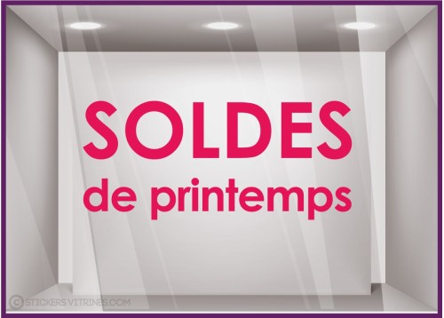 Sticker Soldes de Printemps promotion destockage braderie liquidation mode maroquinerie parfumerie bijouterie lettrage adhesif