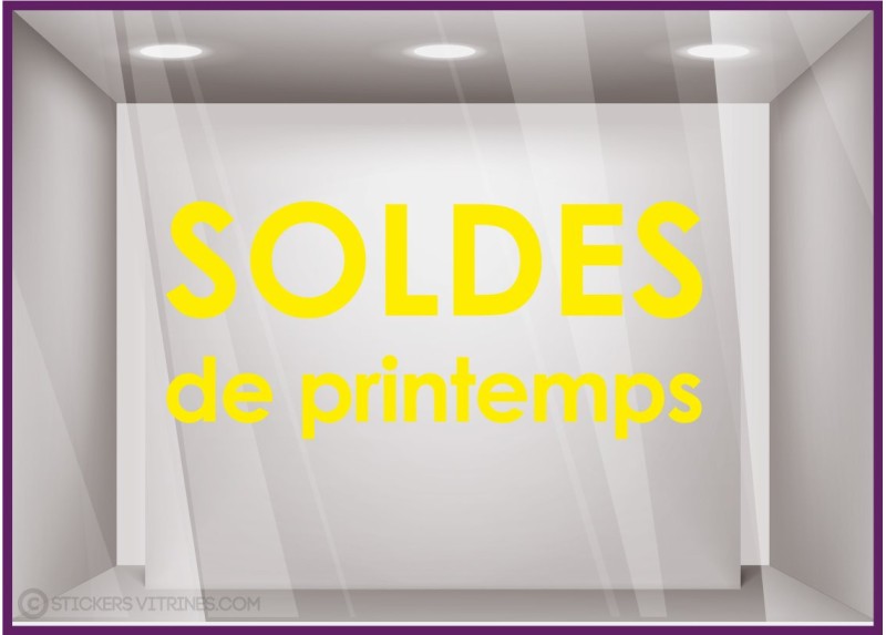 Sticker Soldes de Printemps promotion destockage braderie liquidation mode maroquinerie parfumerie bijouterie lettrage adhesif