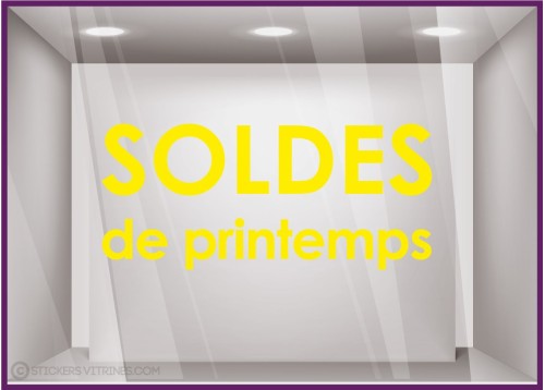 Sticker Soldes de Printemps promotion destockage braderie liquidation mode maroquinerie parfumerie bijouterie lettrage adhesif