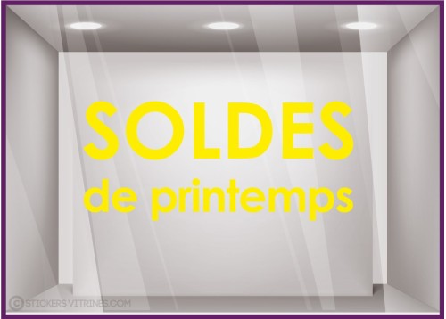 Sticker Soldes de Printemps promotion destockage braderie liquidation mode maroquinerie parfumerie bijouterie lettrage adhesif