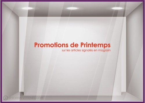 Stickers-Promotions de Printemps-SOLDES-vitrine-devanture-boutique-lettrage adhesif-autocollant geant