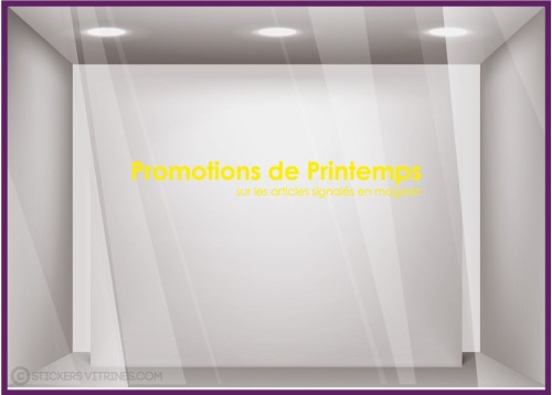 Stickers-Promotions de Printemps-SOLDES-vitrine-devanture-boutique-lettrage adhesif-autocollant geant