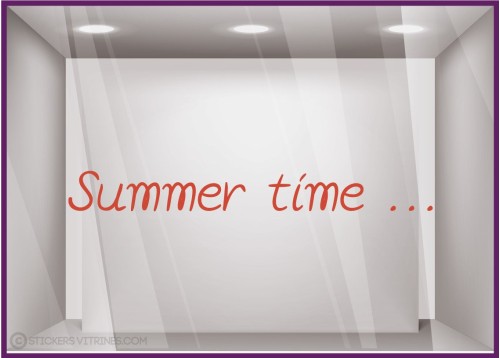 Sticker Summer Time été vitrophanie calicot vitrine adhésif autocollant mode institut de beaute parfumerie opticien pharmacie 