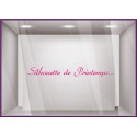 Sticker Silhouette de Printemps...lettrage adhésif texte autocollant mode maroquinerie parfumerie institut beauté devanture