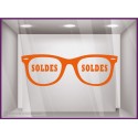 Sticker Soldes Opticien magasin enseigne stickers lunettes lettrage adhésif 