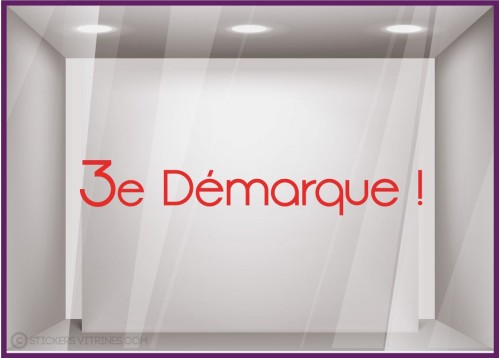 Sticker 3e Démarque destockage braderie soldes promotions offres promotionnelles lettrage adhesif mode parfumerie calicot 