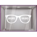 Sticker Soldes Opticien magasin enseigne stickers lunettes lettrage adhésif 