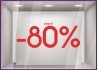 Sticker Jusqu'a -80% soldes promotions destockage braderie mode liquidation boutique vitrine