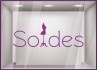 Sticker Soldes Mannequin destockage offres promotionnelles promotions braderie liquidation mode chaussures lettrage adhesif 