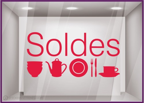 Sticker Soldes Deco article maison décoration lettrage adhésif destockage promotion pas cher liquidation braderie 