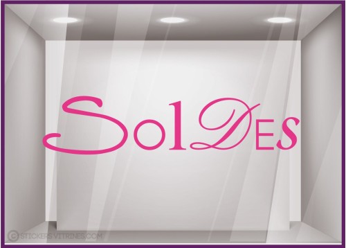 Sticker Soldes Lettres lettrage adhesif destockage liquidation braderie vitrophanie calicot mode parfumerie beaute