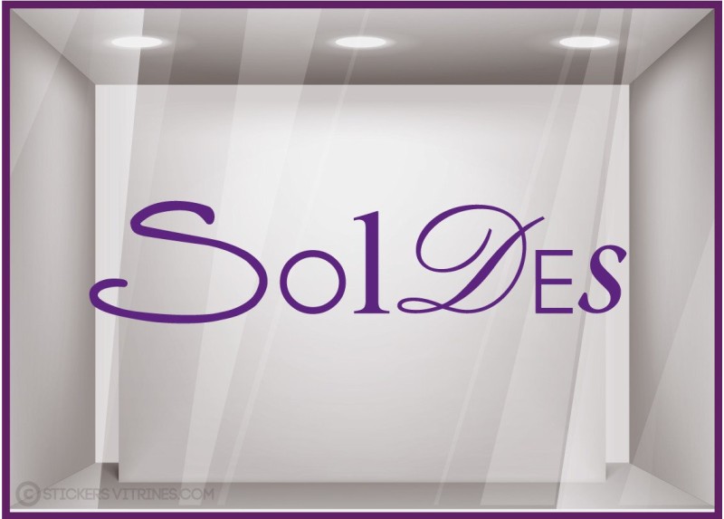 Sticker Soldes Lettres lettrage adhesif destockage liquidation braderie vitrophanie calicot mode parfumerie beaute