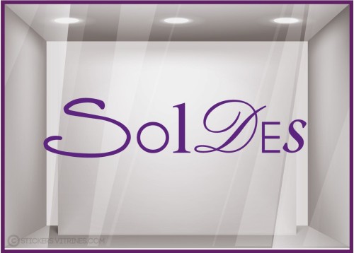 Sticker Soldes Lettres lettrage adhesif destockage liquidation braderie vitrophanie calicot mode parfumerie beaute
