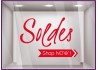 Sticker Soldes Shop Now autocollant calicot vitrophanie adhésif  devanture vitrine magasin