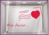 Kit de Stickers Carte Postale Saint Valentin coeur vitrine devanture calicot autocollant mode boutique magasin enseigne lettrage