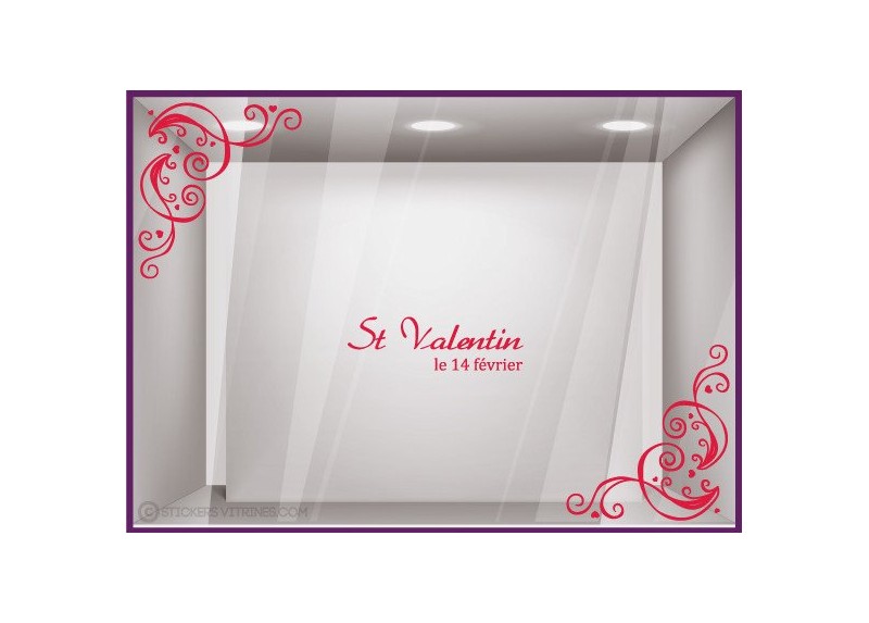 Kit de Stickers Saint Valentin enseigne boutique devanture vitrine lettrage adhesif calicot vitrophanie magasin mode lingerie