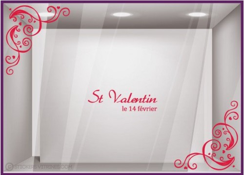 Kit de Stickers Saint Valentin enseigne boutique devanture vitrine lettrage adhesif calicot vitrophanie magasin mode lingerie