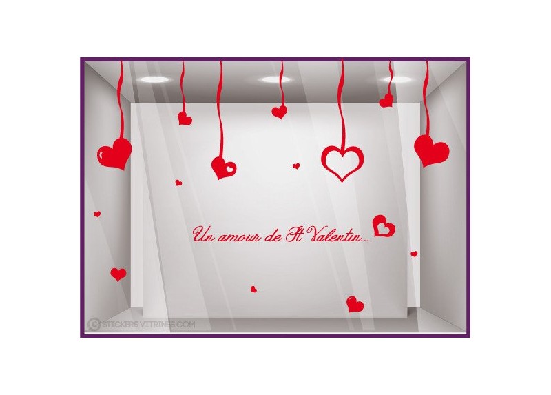 Vitrophanie adhésive St-Valentin pour boutique: Sticker Love Together