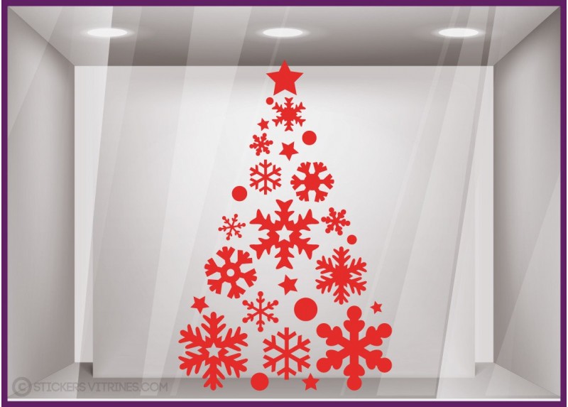 Sticker Sapin noel sticker vitrine magasins facade mode decoration