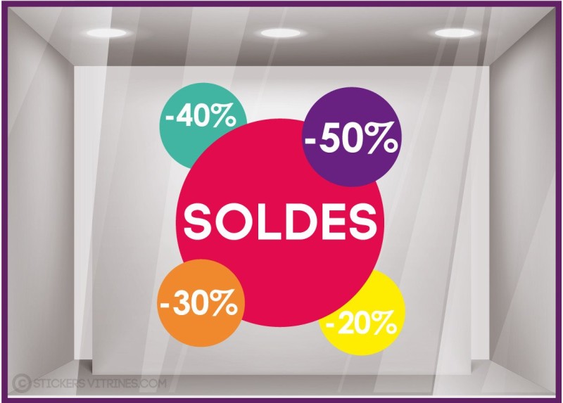 Sticker Pastille Soldes Pourcentages