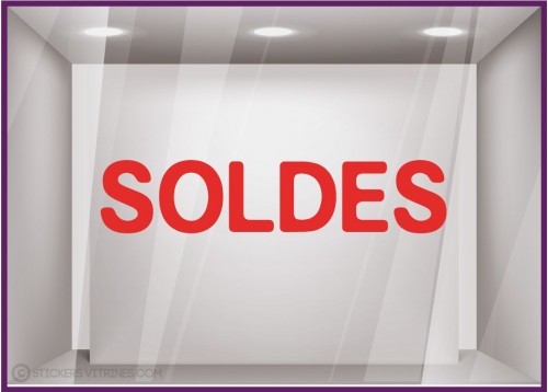 Sticker Soldes Simple destockage braderie liquidation lettrage adhesif texte autocollant mode opticien bijouterie maroquinerie