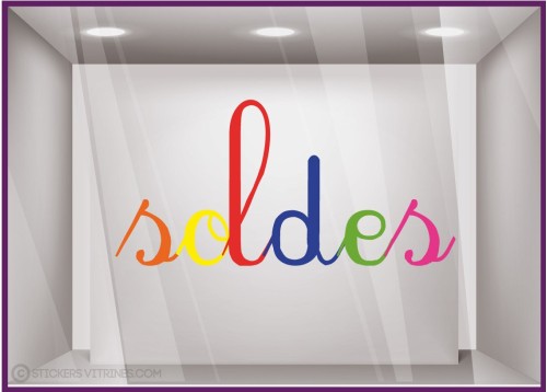 Sticker Soldes Enfants destockage librairie papeterie joeut sport braderie liquidation vitrine devanture commerce