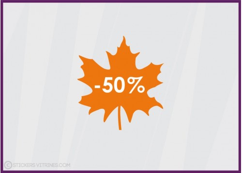 Sticker Promotion Feuille -50%