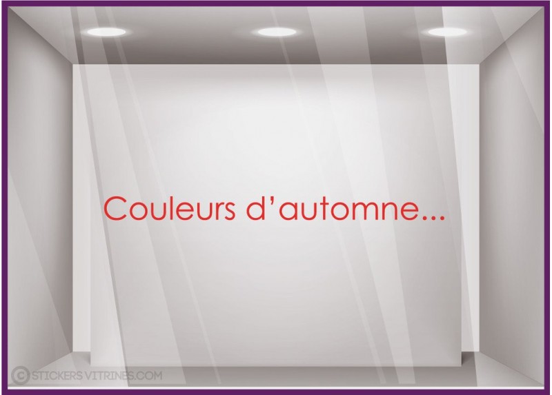 Sticker Couleurs d'Automne devanture decoration boutique commerce calicot lettrage adhesif