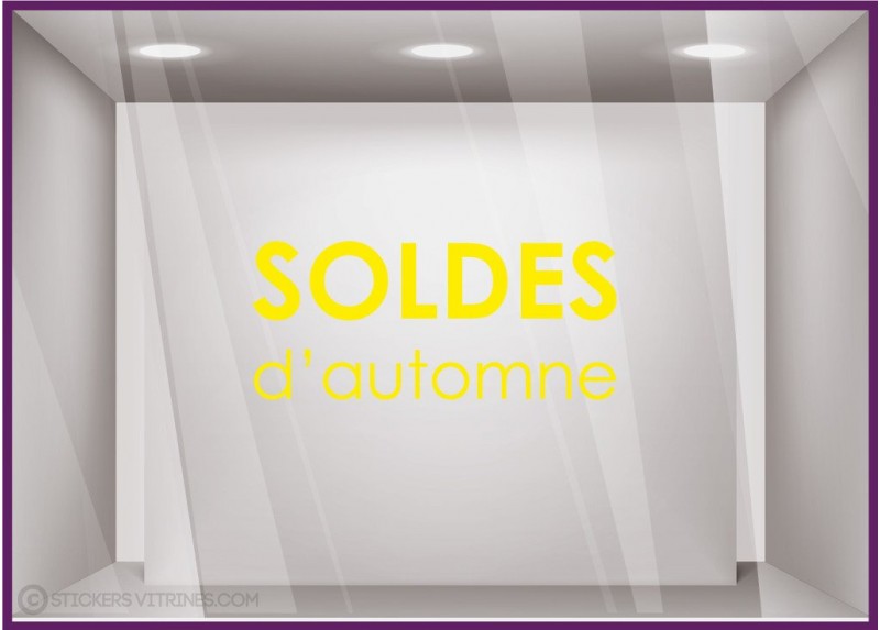 Sticker Soldes d'Automne commerce boutqiue vitrophanie idee decoration