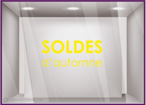 Sticker Soldes d'Automne commerce boutqiue vitrophanie idee decoration