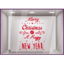 Sticker Merry Christmas and a Happy New Year noël vitrine magasin mode