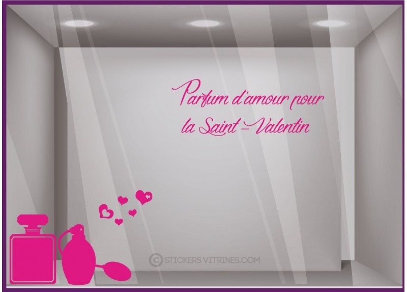 Autocollant sticker vitrophanie deco st valentin vitrine