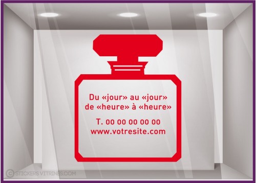 Sticker Horaires à personnaliser spécial Parfumerie Signalétique Beauté Esthétique