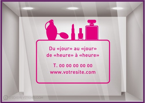 Sticker Horaires `a personnaliser spécial Institut de beauté