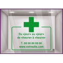 Sticker Horaires a personnaliser spécial pharmacie