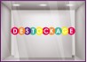 Sticker Destockage Multicolore braderie vitrophanie vitrine boutique mode maroquinerie remise