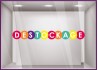 Sticker Destockage Multicolore braderie vitrophanie vitrine boutique mode maroquinerie remise