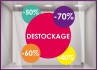 Sticker Ronds Destockage Pourcentages promotions remise vitrophanie mode devanture maroquinerie boutique