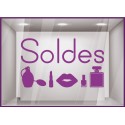 Sticker Soldes beauté parfumerie mode calicot vitrophanie lettrage adhesif promotion offre promotionnelle destockage braderie