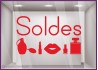 Sticker Soldes beauté parfumerie mode calicot vitrophanie lettrage adhesif promotion offre promotionnelle destockage braderie