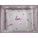 Kit de stickers Love Saint Valentin devanture boutique vitrine mode magasin bijouterie idee deco lettrage adhesif