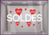 Sticker Soldes nuage de coeurs