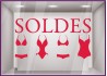 Sticker Soldes Maillots de bain ete mode bord de mer lettrage adhésif calicot vitrophanie destockage braderie liquidation stock