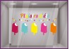 Sticker Plaisirs d'été devanture magasin calicot vitrophanie adhésif autocollant mode patisserie chocolatier 