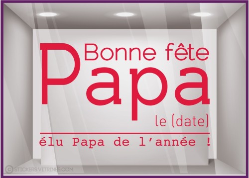 Sticker Elu Papa de l'année lettrage adhesif fete des peres papas mode chaussure accessoire vitrophanie devanture commerce