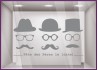 Sticker Fête des Pères papas mode chapeau lunette opticien parfumerie accessoire lettrage adhesif calicot devanture commerce