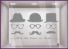 Sticker Fête des Pères papas mode chapeau lunette opticien parfumerie accessoire lettrage adhesif calicot devanture commerce