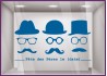 Sticker Fête des Pères papas mode chapeau lunette opticien parfumerie accessoire lettrage adhesif calicot devanture commerce