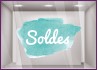 Sticker Soldes Aquarelle ete destockage braderie liquidation promotion mode maroquinerie opticien bord de mer commerce vitrine 