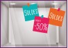 Sticker Soldes Post it promotion destockage braderie liquidation lettrage adhesif vitrophanie pourcentage vitrine